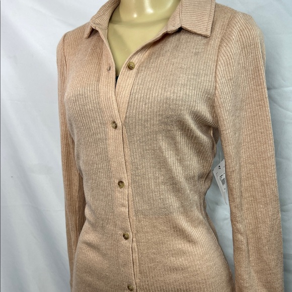 O'Neill Tan Long Sleeve Button-Up Dress zs S - Picture 6 of 16